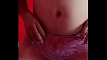 Modelando panty de encaje rosita por poco me descubren