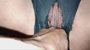 Riding on my friend's cock he cums so many times that he leaves me full