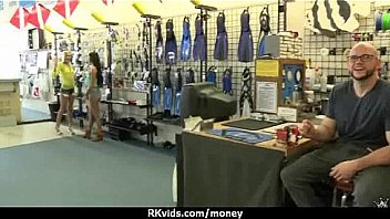 Tight teen fucks a man in front of the camera for cash 28