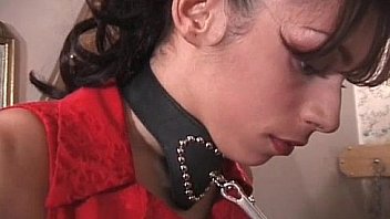 Brunette babe gets tied in ropes and ass