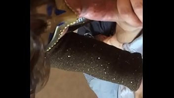 Masked cougar giving a guys great head