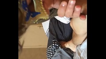 Masked cougar giving a guys great head