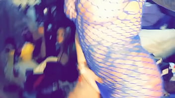 Fishnet dress and horny