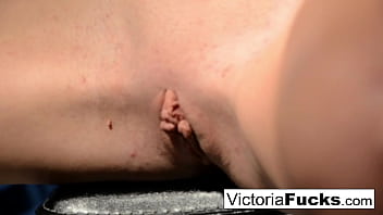 Blonde babe gets nude for you and smokes