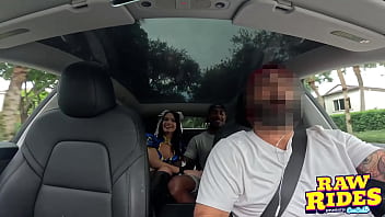 Brunette cutie cosplaying as chun li fucks a bbc and gets a facial in uber on her way to comic con