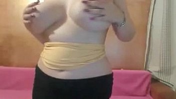 Stockings skirt leopard print bra blonde on cam