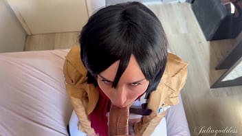 Mikasa pov blowjob fantasy slow wet & naughty