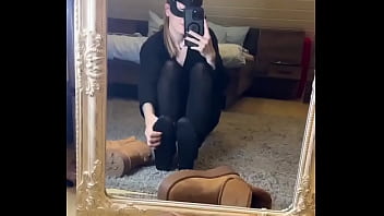 How much would you like to test of my sweaty nylons •full video only on #blacknylon #boots #feet #n