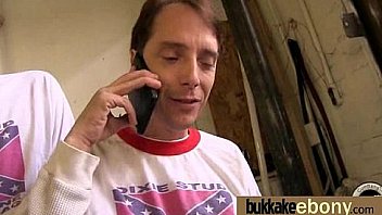 Huge cocks cover their black face in cum 8