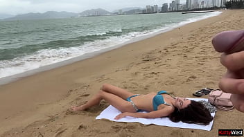 Public dick flashing hottie lets me cum on her tits