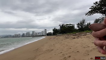 Public dick flashing hottie lets me cum on her tits