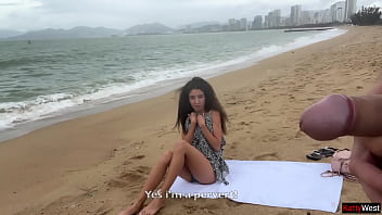 Public dick flashing hottie lets me cum on her tits