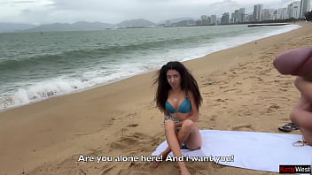 Public dick flashing hottie lets me cum on her tits