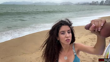 Public dick flashing hottie lets me cum on her tits