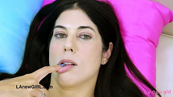 Gorgeous brunette model naked close up