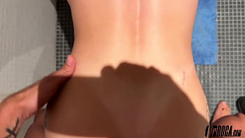 I made my best friend undress for me in the bathroom and we fuck after pov