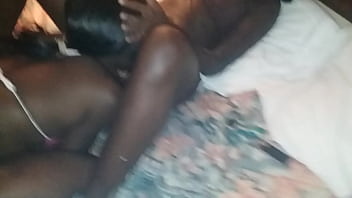 Ebony chick eats pussy