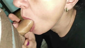 Sloppy blowjobs with cumshots in mouth by slut mature married milf pov