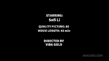 Hard anal for sexy babe sofi li with ball deep anal gapes and cum on mouth vg033