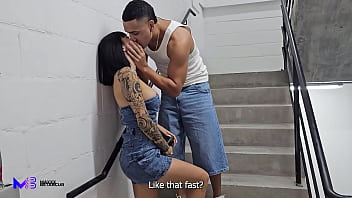 I fill my neighbor's pussy with cum in a public stairwell max betancur & luna vitaler