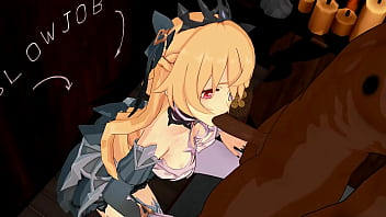 Fischl blow job hentai genshin impact mmd 3d clear blue clothes clip