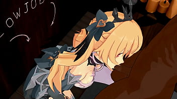 Fischl blow job hentai genshin impact mmd 3d clear blue clothes clip