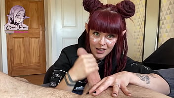 Alien girl extracts cum from a massive cock