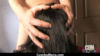 Black ho sucks on white dicks in a group blowjob 20