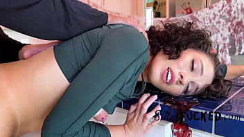 Teen babysitter gets fucked on halloween Teen babysitter gets fucked on halloween
