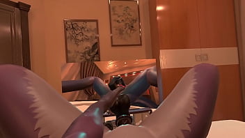 Huge dildo in pussy and vibrator in ass