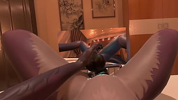 Huge dildo in pussy and vibrator in ass