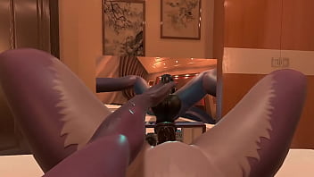 Huge dildo in pussy and vibrator in ass