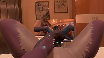 Huge dildo in pussy and vibrator in ass