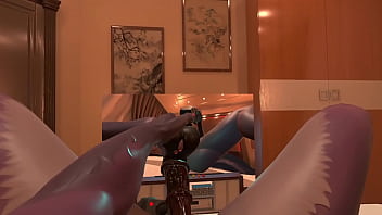 Huge dildo in pussy and vibrator in ass