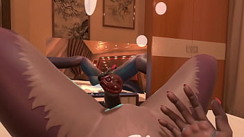 Huge dildo in pussy and vibrator in ass