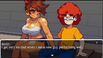 Gym buddies hentai game msucular girl love to suck my cock after training