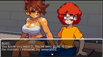 Gym buddies hentai game msucular girl love to suck my cock after training