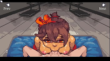 Gym buddies hentai game msucular girl love to suck my cock after training