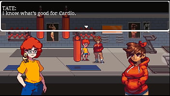 Gym buddies hentai game msucular girl love to suck my cock after training