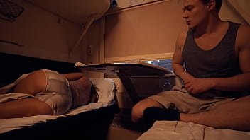 One way blonde cums to train vibration