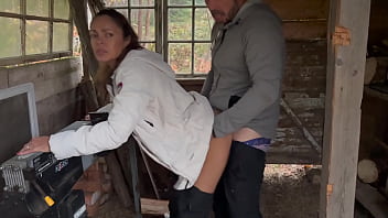 Wife gets a hard doggy outside