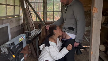 Wife gets a hard doggy outside