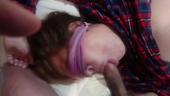 I love sucking my stepson's cock and having him cum on my face and mouth delicious