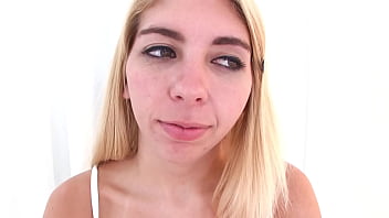 Cara sky cute blonde big dick pov blowjob and cum load swallow