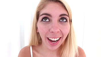 Cara sky cute blonde big dick pov blowjob and cum load swallow