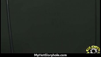Black chick blows & fucks cock on a naughty gloryhole 9