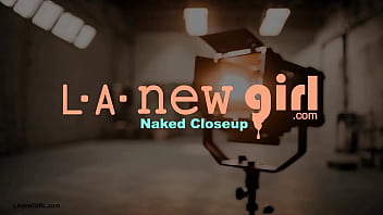 Deep brunette runway model naked close up