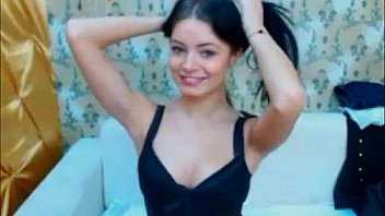 Brunette slut masturbates fingers her wet pussy