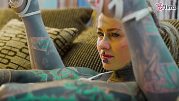 Tattoo Girl Solo Anal Play With Big Dildo Sexy Fishnets Highheels Stocking thumbnail