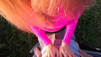 Outdoor Fuck Blonde With Perfect Ass Without Taking Off Her Panties Standing Doggy Style Amateur Couple Pov Sex At Sunset thumbnail